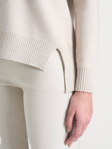 Cardigan con zip asimmetrico in Super soft Bianchi Donna - Ragno