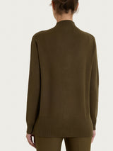 Cardigan con zip asimmetrico in Super soft Verdi Donna - Ragno