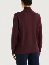 Cardigan con zip asimmetrico in Super soft Viola Donna - Ragno