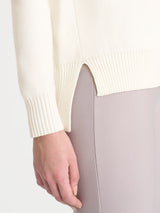 Jersey de cuello alto asimétrico «Super Soft» de Blanco para mujer - Ragno