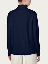 Dolcevita asimmetrico in Super Soft Blu Donna - Ragno