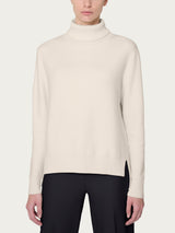 Jersey de cuello alto asimétrico «Super Soft» de Blanco para mujer - Ragno