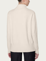 Jersey de cuello alto asimétrico «Super Soft» de Blanco para mujer - Ragno