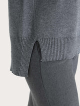 Jersey de cuello alto asimétrico en Super Soft Negro para mujer - Ragno