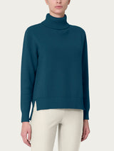 Dolcevita asimmetrico in Super Soft Blu Donna - Ragno