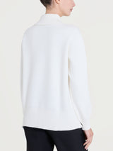 Maglia con collo alto con spacco in Super Soft Bianchi Donna - Ragno