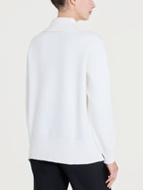 Maglia con collo alto con spacco in Super Soft Bianchi Donna - Ragno