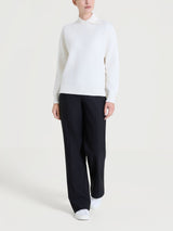 Maglia con collo alto con spacco in Super Soft Bianchi Donna - Ragno