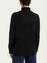 Maglia con collo alto con spacco in Super Soft Neri Donna - Ragno