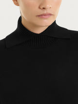 Maglia con collo alto con spacco in Super Soft Neri Donna - Ragno