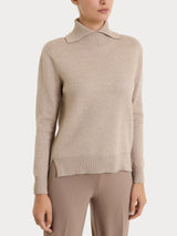 Maglia con collo alto con spacco in Super Soft Grigi Donna - Ragno