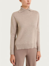 Maglia con collo alto con spacco in Super Soft Grigi Donna - Ragno
