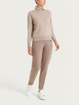 Maglia con collo alto con spacco in Super Soft Grigi Donna - Ragno