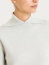 Maglia con collo alto con spacco in Super Soft Bianchi Donna - Ragno