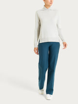 Maglia con collo alto con spacco in Super Soft Bianchi Donna - Ragno