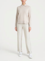 Maglia con collo alto con spacco in Super Soft Bianchi Donna - Ragno