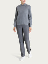 Maglia con collo alto con spacco in Super Soft Neri Donna - Ragno