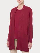 Cardigan lungo aperto in Super Soft Rossi Donna - Ragno