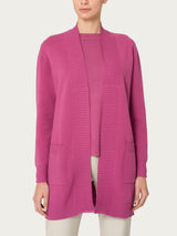 Cardigan lungo aperto in Super Soft Rosa Donna - Ragno