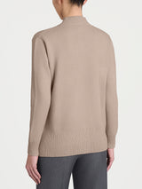 Cárdigan asimétrico con cuello alto de Super Soft Marroni para mujer - Ragno