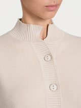 Cardigan asimmetrico con collo alto in Super Soft Bianchi Donna - Ragno