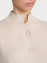 Cardigan asimmetrico con collo alto in Super Soft Bianchi Donna - Ragno