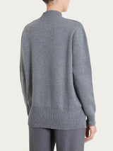 Cardigan asimmetrico con collo alto in Super Soft Neri Donna - Ragno