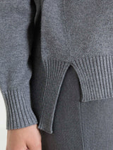 Cardigan asimmetrico con collo alto in Super Soft Neri Donna - Ragno