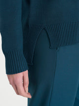 Cardigan asimmetrico con collo alto in Super Soft Blu Donna - Ragno