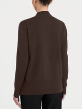 Cardigan asimmetrico con collo alto in Super Soft Marroni Donna - Ragno