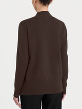 Cardigan asimmetrico con collo alto in Super Soft Marroni Donna - Ragno