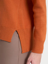 Cardigan asimmetrico con collo alto in Super Soft Arancioni Donna - Ragno
