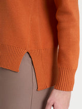 Cardigan asimmetrico con collo alto in Super Soft Arancioni Donna - Ragno