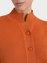 Cardigan asimmetrico con collo alto in Super Soft Arancioni Donna - Ragno