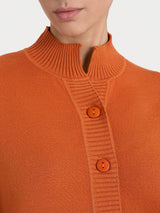 Cardigan asimmetrico con collo alto in Super Soft Arancioni Donna - Ragno