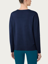 Maglia asimmetrica con girocollo Four Seasons Blu Donna - Ragno