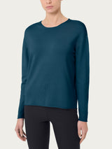 Jersey asimétrico con cuello de cuello redondo Four Seasons Azul para mujer - Ragno