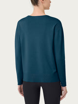 Jersey asimétrico con cuello de cuello redondo Four Seasons Azul para mujer - Ragno