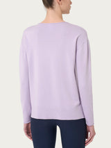 Maglia asimmetrica con girocollo Four Seasons Viola Donna - Ragno