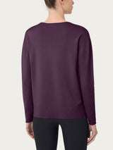 Maglia asimmetrica con girocollo Four Seasons Viola Donna - Ragno