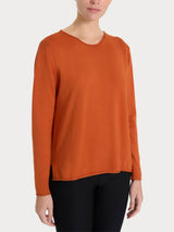 Maglia asimmetrica con girocollo Four Seasons Arancioni Donna - Ragno