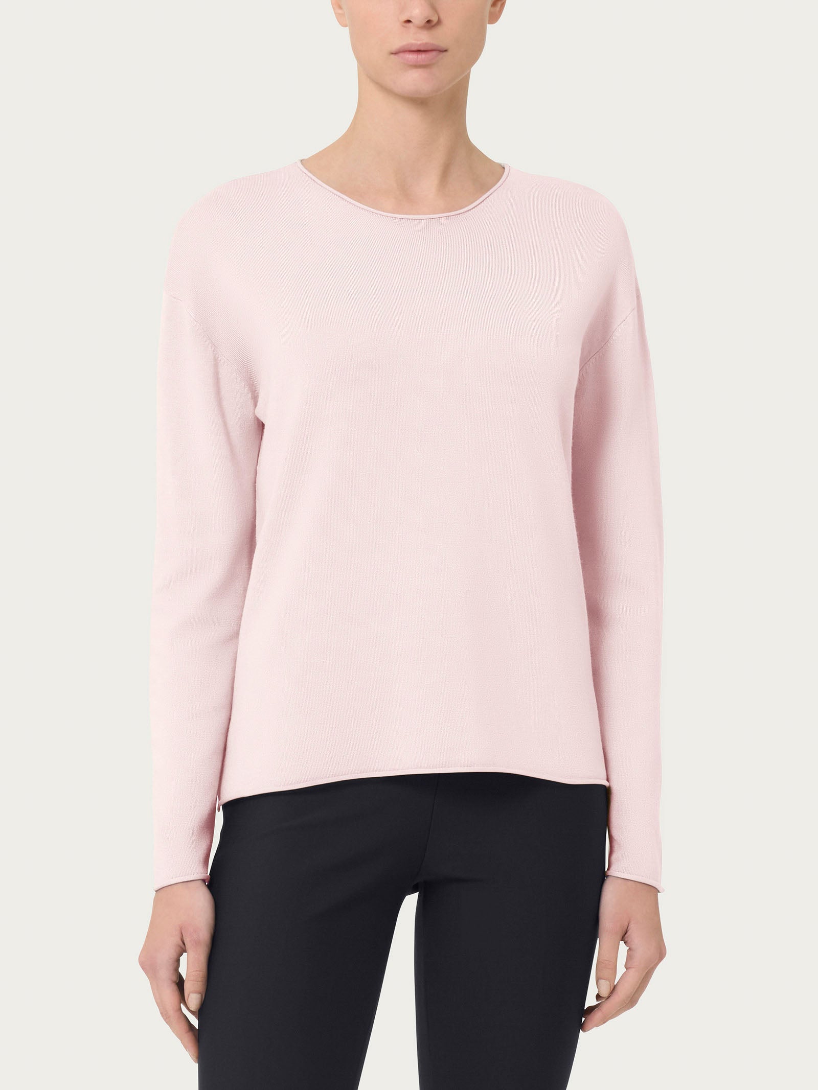 Maglia asimmetrica con girocollo Four Seasons Rosa Donna - Ragno