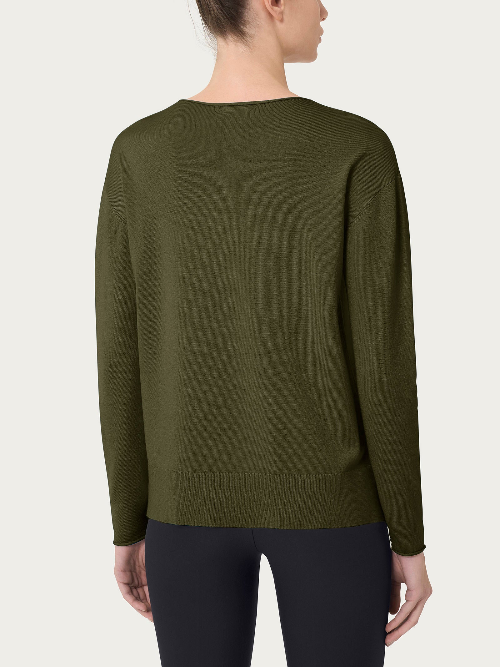 Maglia asimmetrica con girocollo Four Seasons Verdi Donna - Ragno