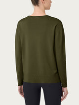 Jersey asimétrico con cuello de cuello redondo Four Seasons Verdi para mujer - Ragno