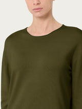 Jersey asimétrico con cuello de cuello redondo Four Seasons Verdi para mujer - Ragno