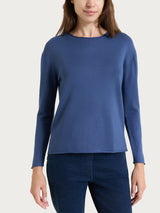 Maglia asimmetrica con girocollo Four Seasons Blu Donna - Ragno