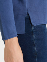 Maglia asimmetrica con girocollo Four Seasons Blu Donna - Ragno