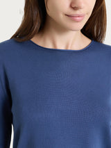 Maglia asimmetrica con girocollo Four Seasons Blu Donna - Ragno