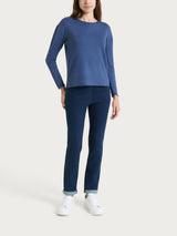 Maglia asimmetrica con girocollo Four Seasons Blu Donna - Ragno