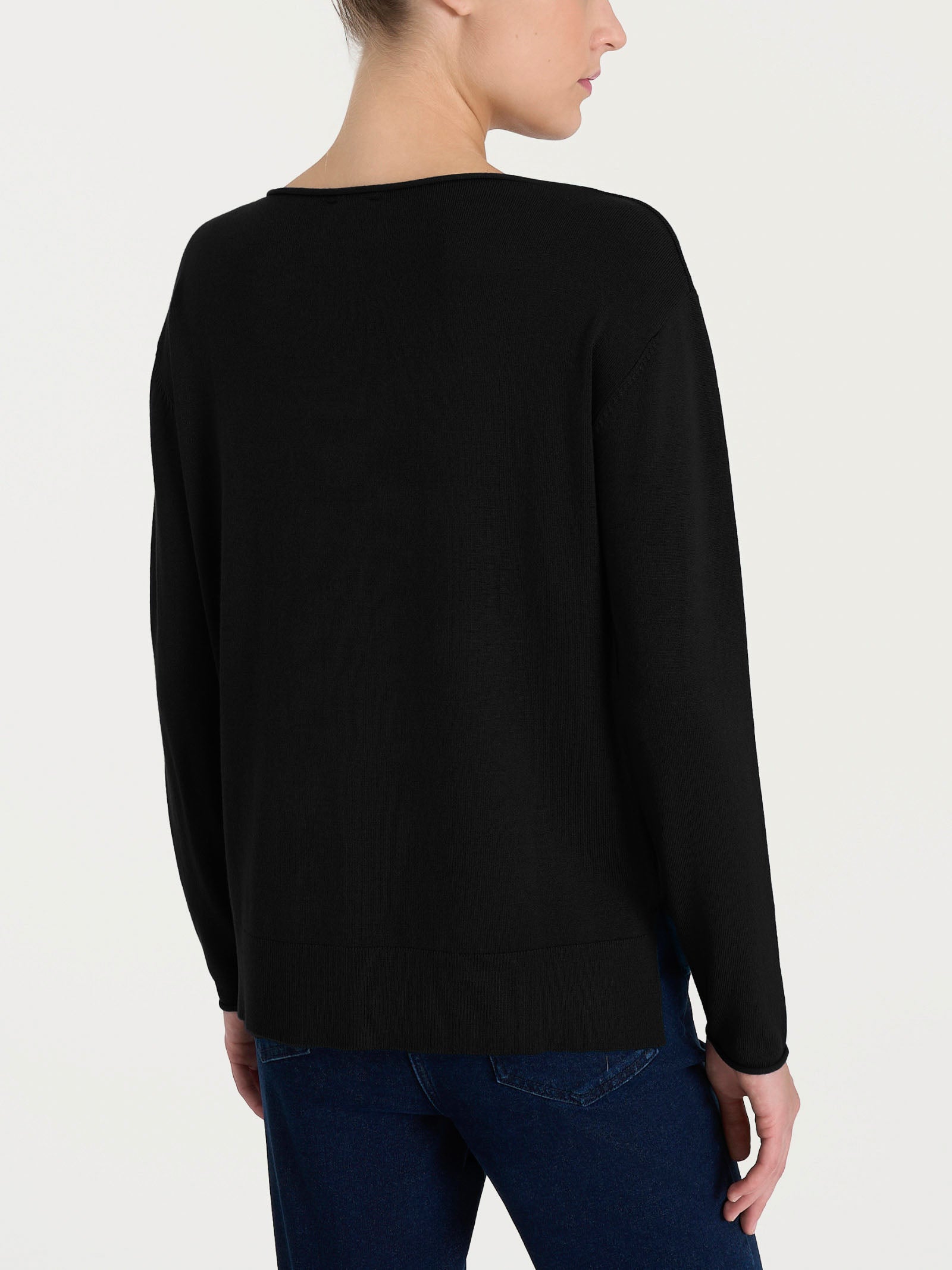 Maglia asimmetrica con scollo a barchetta Four Seasons Neri Donna - Ragno